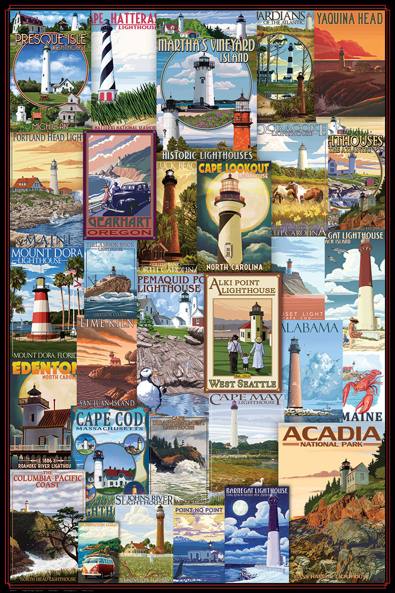 Lighthouses Vintage Ads - Athena Posters