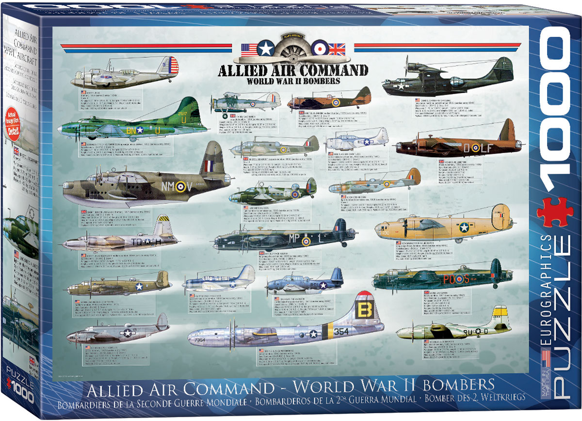 Allied Air Command World War II Bombers 1000 Piece Puzzle - Athena Posters