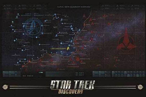 Star Trek klingon v federation battle map from discovery A3 poster 