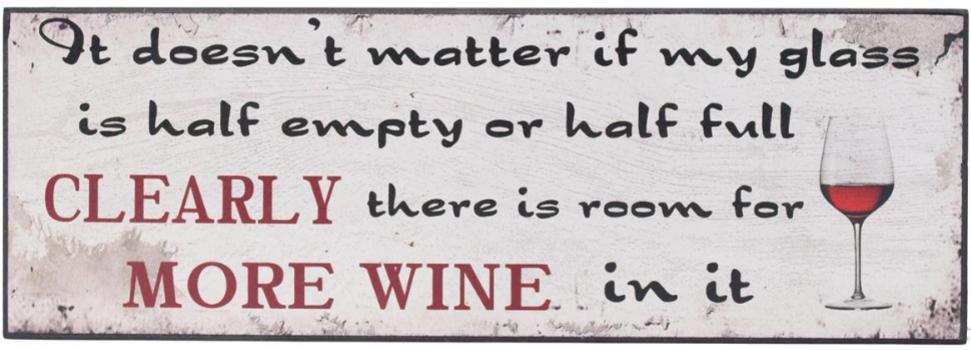 Doesn't Matter if My Glass...More Wine - Wooden Sign - Athena Posters