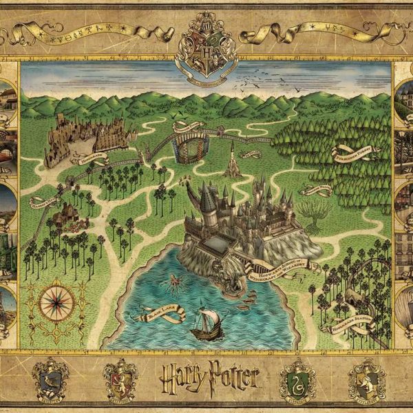 Harry Potter - Hogwarts Map - 1500 Piece Puzzle - Athena Posters
