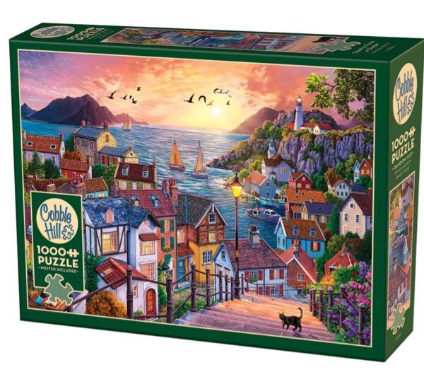 Coastal Town at Sunset - 1000 Piece Puzzle