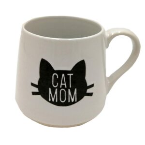 Cat Mom - Fat Bottom Ceramic Mug (White)