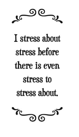 I stress about stress before there is even stress to stress about. - Tea Towel