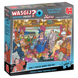 Wasgij Mystery Retro 9, Great Train Robbery!-1000 Piece Mystery Puzzle